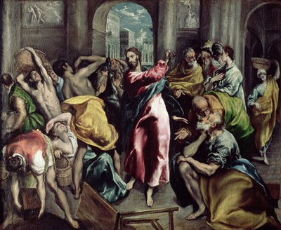 Le Christ Chassant les Marchands du Temple (détail) - El Greco